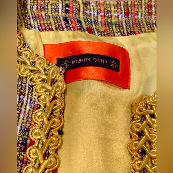 PLEIN SUD PARIS FAYCAL AMOR 1990s VINTAGE NEON TWEED JACKET - Picture 5 of 10